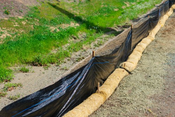 Straw Wattle Installation in Chippewa Falls
